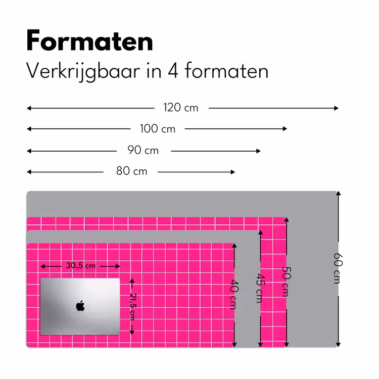 Bureau onderlegger - Tegels - Vierkant - Fuchsia — 8