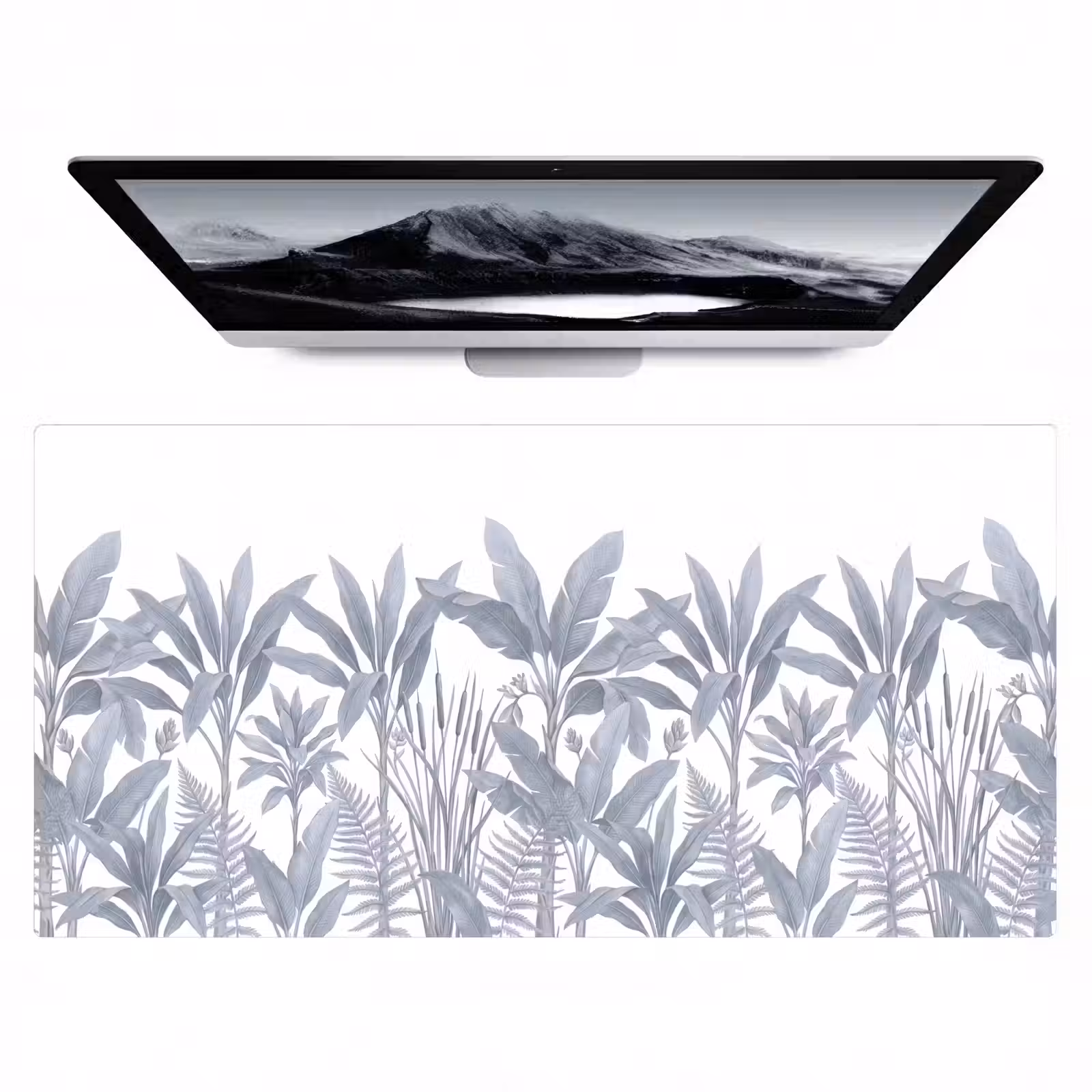 Bureau onderlegger - Planten - Bladeren - Natuur - Grijs — 1