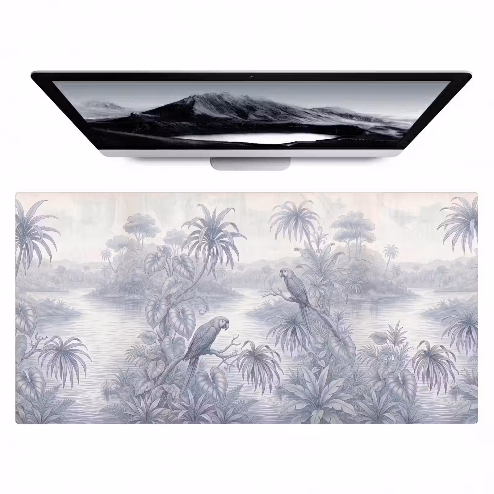 Bureau onderlegger - Vogel - Rivier - Tropisch - Illustratie - Blauw — 1