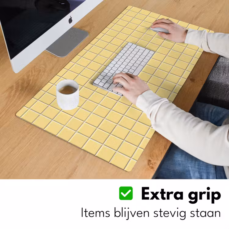 Bureau onderlegger - Patroon - Tegels - Geel — 6