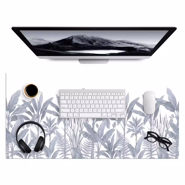 Bureau onderlegger - Planten - Bladeren - Natuur - Grijs — 4