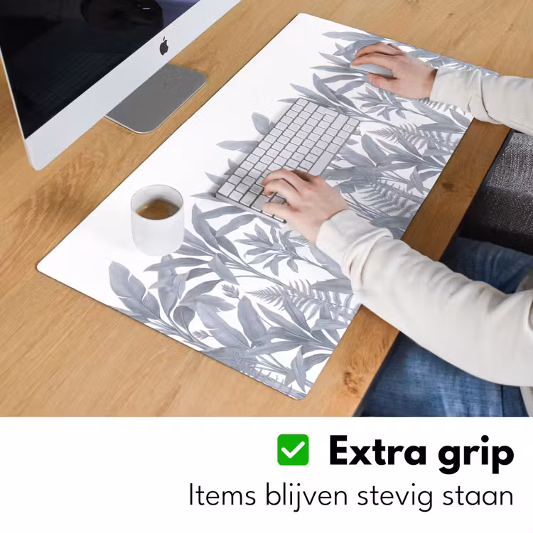 Bureau onderlegger - Planten - Bladeren - Natuur - Grijs — 6