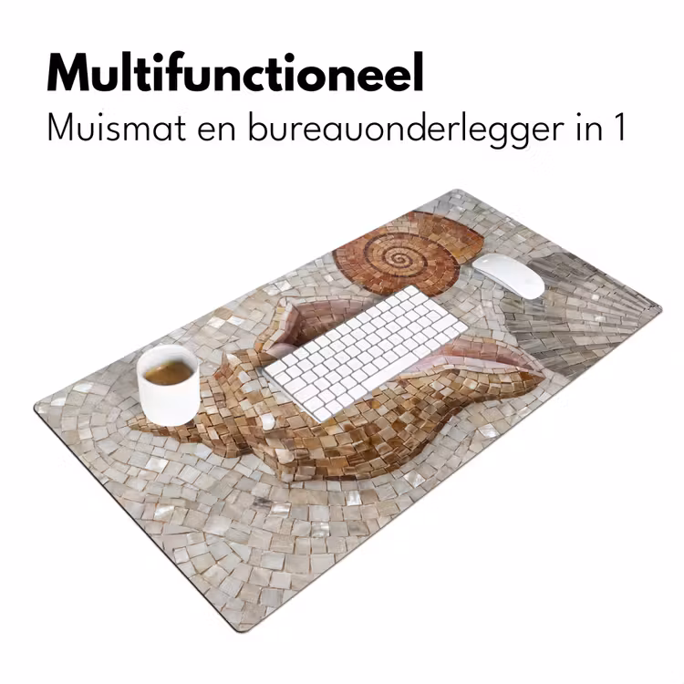 Bureau onderlegger - Schelp - Mozaïek - Zee - Beige - Modern — 7