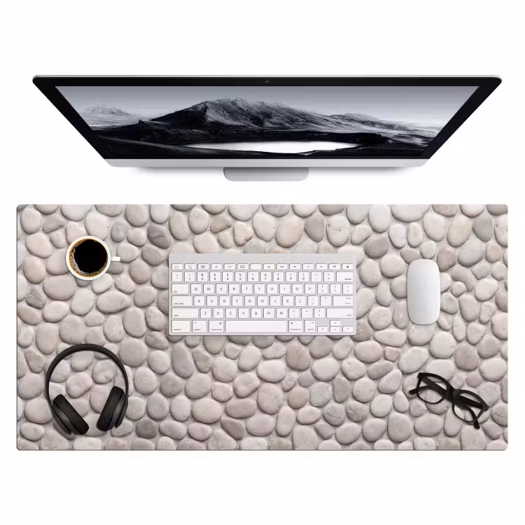 Bureau onderlegger - Steen - Kiezel - Natuur - Minimalistisch - Beige — 4