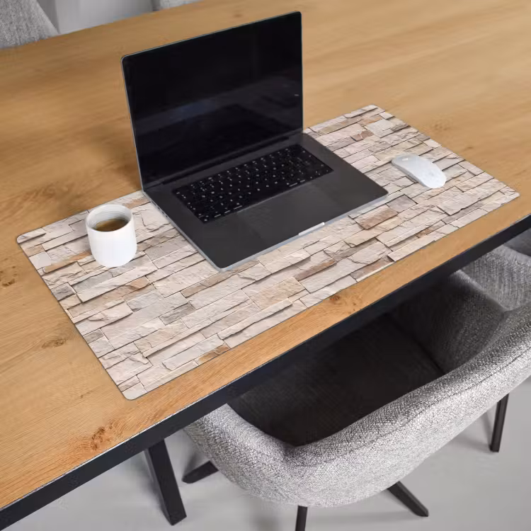 Bureau onderlegger - Steen - Muur - Textuur - Rustiek - Beige — 3