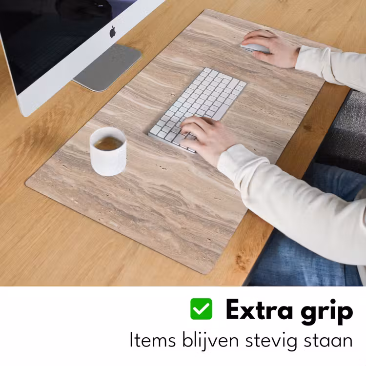 Bureau onderlegger - Steen - Patroon - Textuur - Natuurlijk - Beige — 6