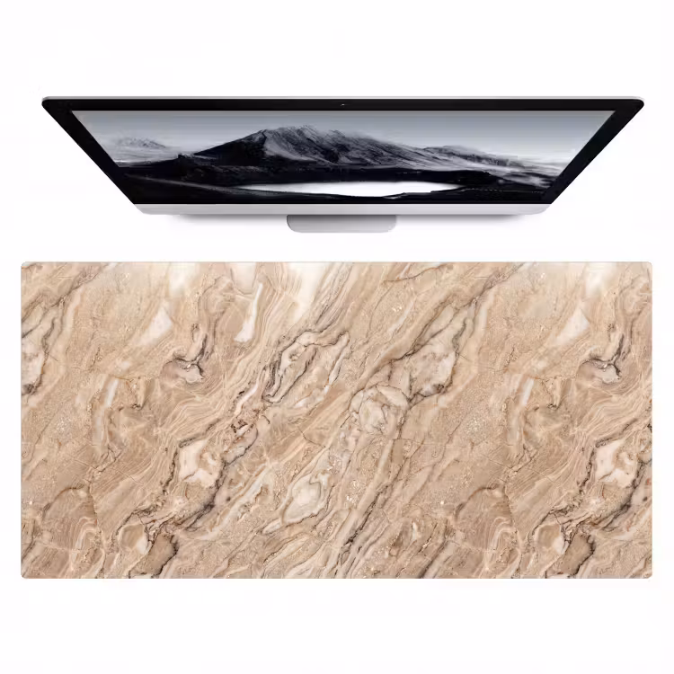 Bureau onderlegger - Textuur - Aders - Abstract - Modern - Beige — 1