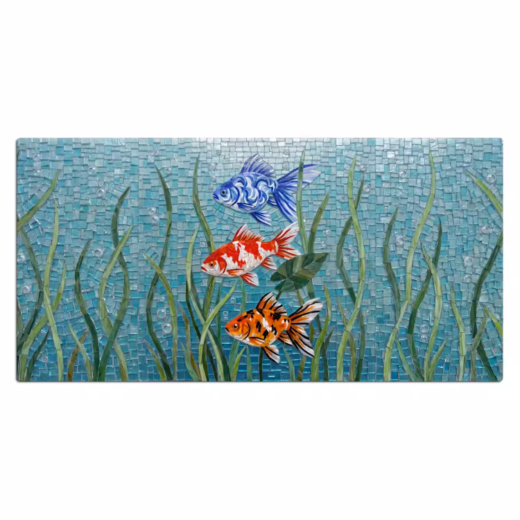 Bureau onderlegger - Vis - Mozaïek - Onderwater - Kleurrijk - Dieren — 2