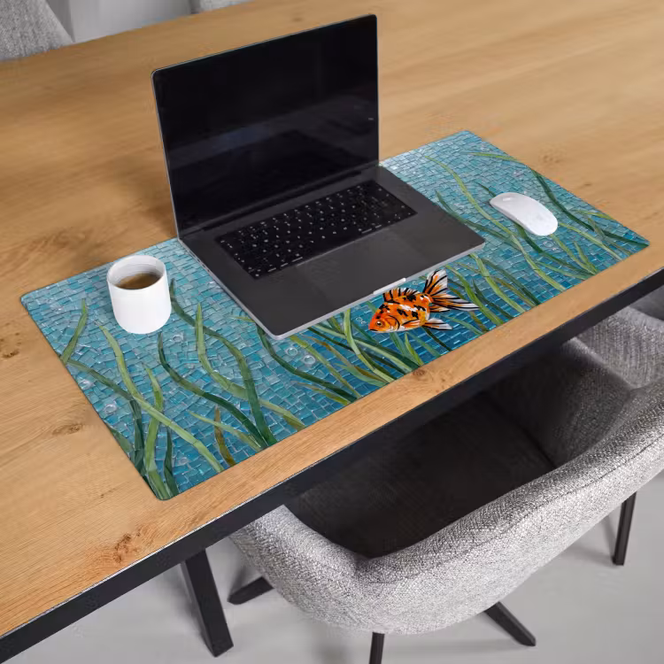 Bureau onderlegger - Vis - Mozaïek - Onderwater - Kleurrijk - Dieren — 3