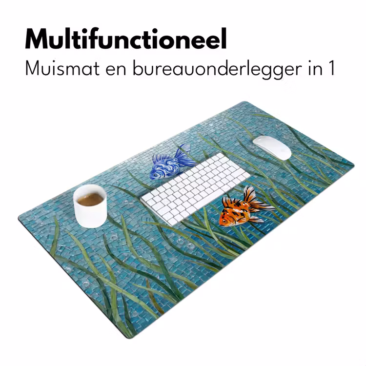 Bureau onderlegger - Vis - Mozaïek - Onderwater - Kleurrijk - Dieren — 7