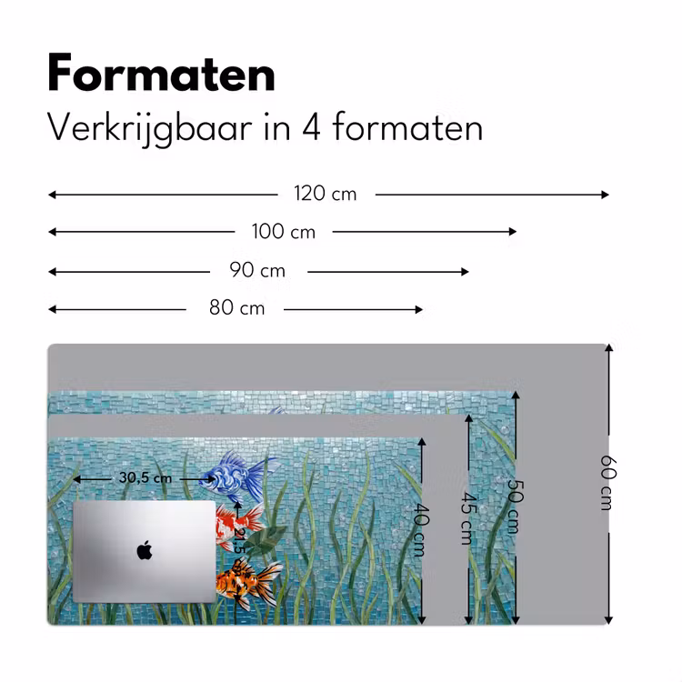 Bureau onderlegger - Vis - Mozaïek - Onderwater - Kleurrijk - Dieren — 8