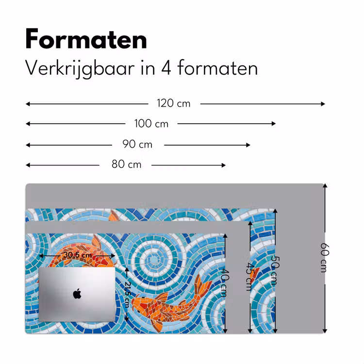 Bureau onderlegger - Vis - Mozaïek - Water - Decoratief - Blauw — 8