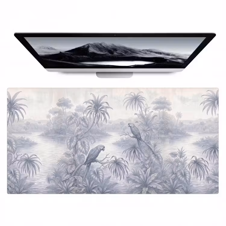 Bureau onderlegger - Vogel - Rivier - Tropisch - Illustratie - Blauw — 1