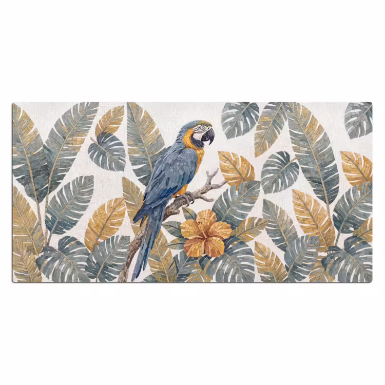 Bureau onderlegger - Vogel - Tak - Natuur - Mozaïek - Blauw — 2