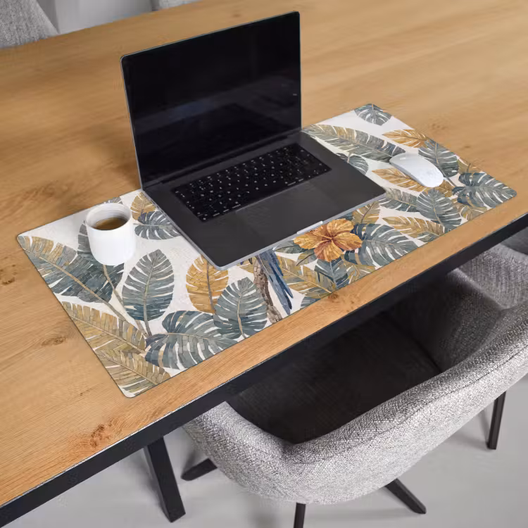 Bureau onderlegger - Vogel - Tak - Natuur - Mozaïek - Blauw — 3