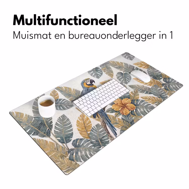 Bureau onderlegger - Vogel - Tak - Natuur - Mozaïek - Blauw — 7