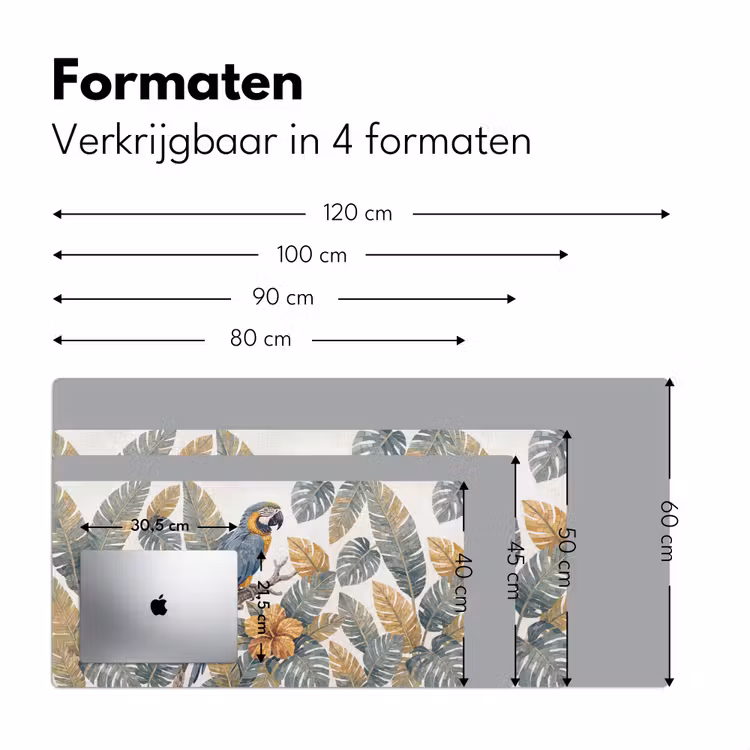 Bureau onderlegger - Vogel - Tak - Natuur - Mozaïek - Blauw — 8