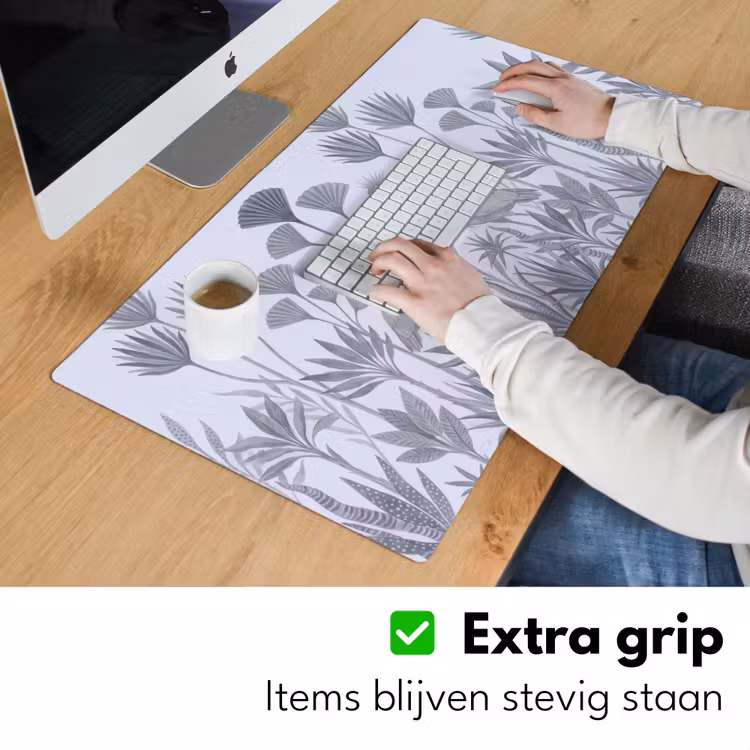 Bureau onderlegger - Vogel - Tropisch - Illustratie - Blauwgrijs - Natuur — 6