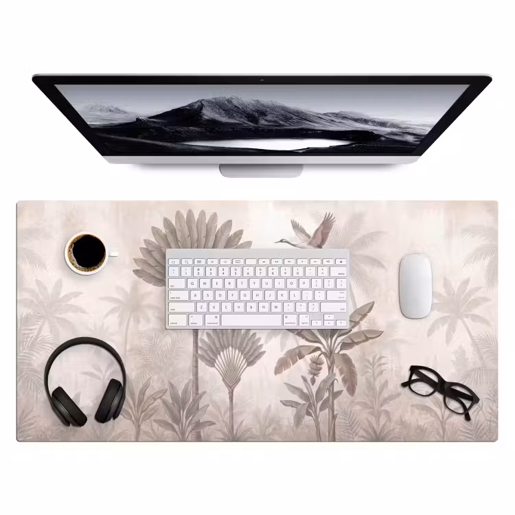 Bureau onderlegger - Vogel - Tropisch - Jungle - Natuur - Beige — 4