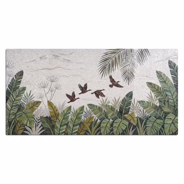 Bureau onderlegger - Vogel - Vliegend - Tropisch - Mozaïek - Groen — 2