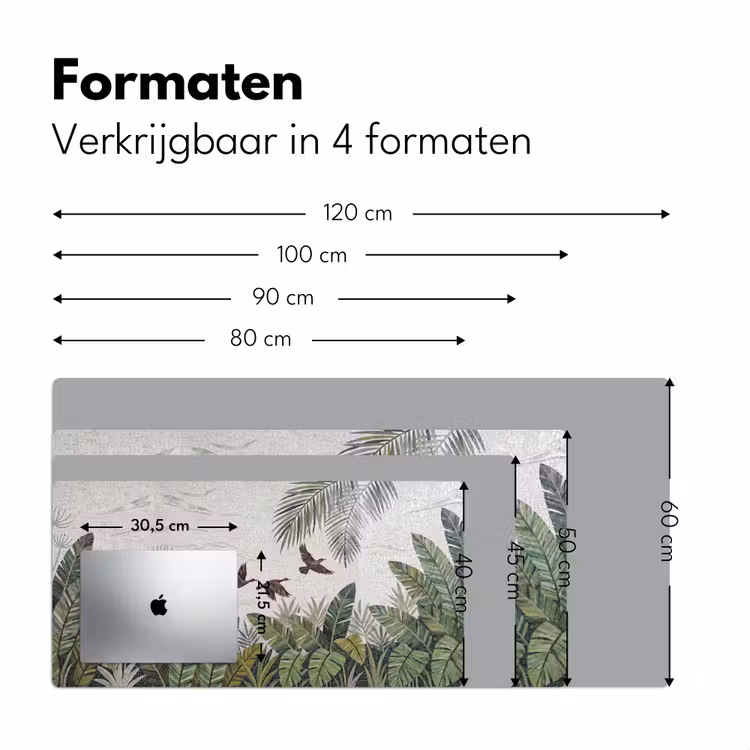 Bureau onderlegger - Vogel - Vliegend - Tropisch - Mozaïek - Groen — 8
