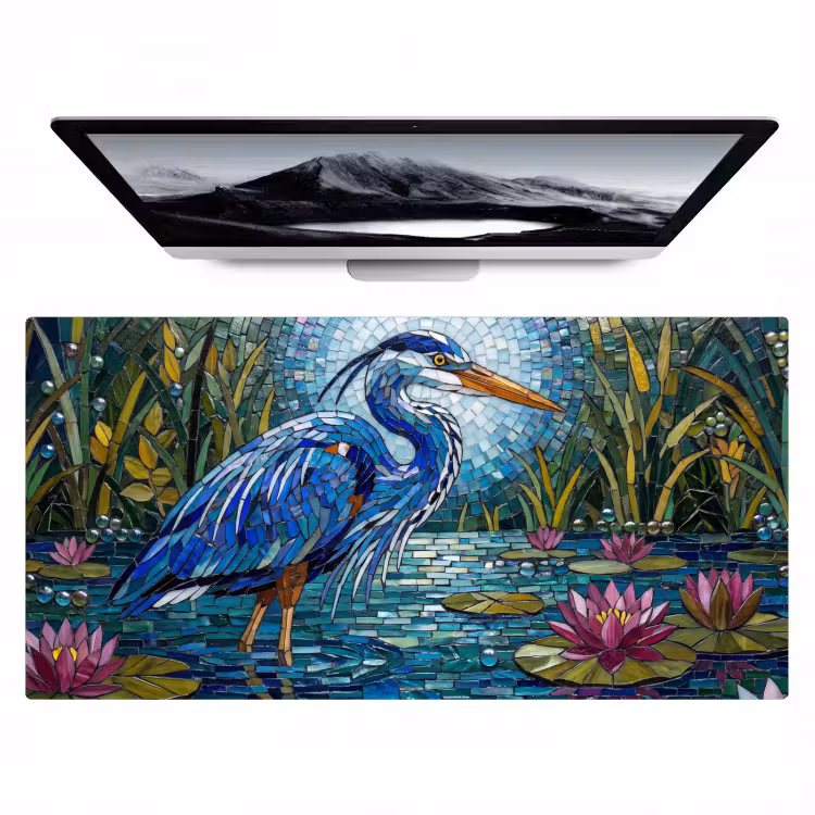 Bureau onderlegger - Vogel - Water - Natuur - Abstract - Blauw — 1