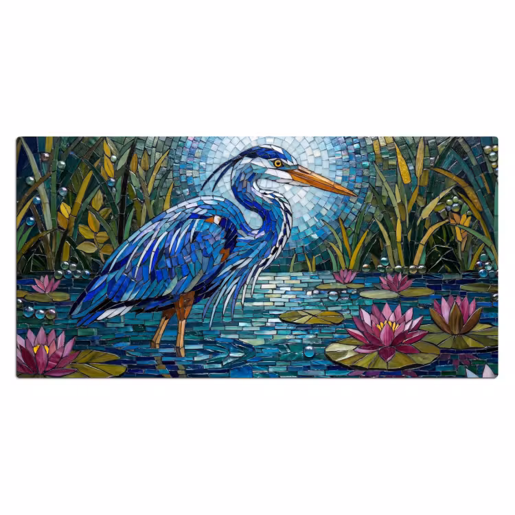 Bureau onderlegger - Vogel - Water - Natuur - Abstract - Blauw — 2