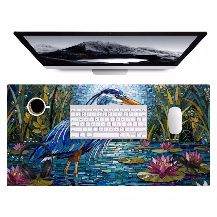 Bureau onderlegger - Vogel - Water - Natuur - Abstract - Blauw — 4