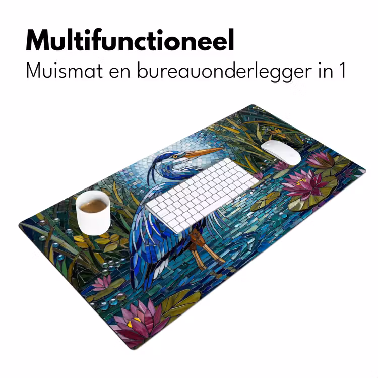 Bureau onderlegger - Vogel - Water - Natuur - Abstract - Blauw — 7