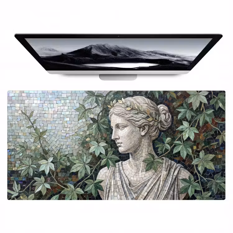 Bureau onderlegger - Vrouw - Klassiek - Mozaiëk - Natuur - Groen — 1