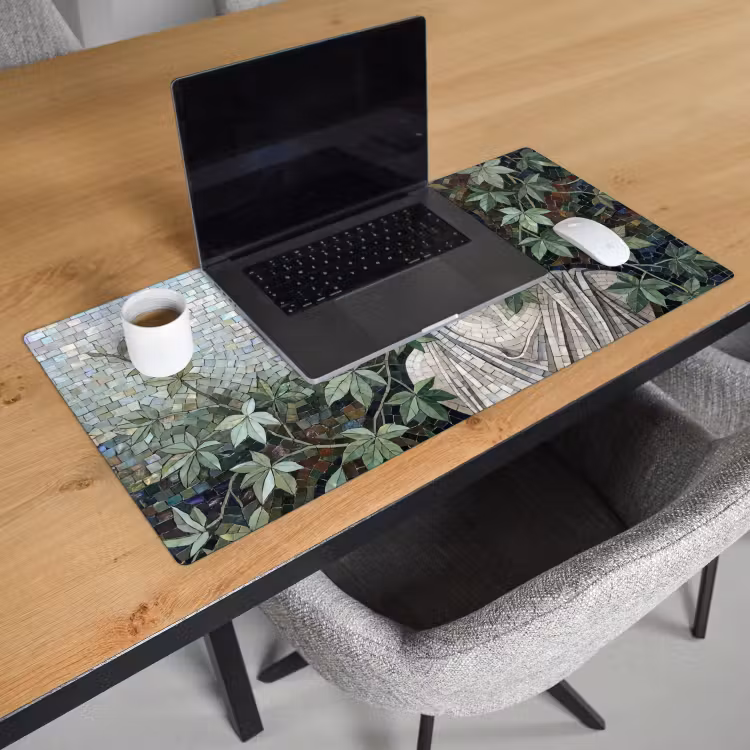 Bureau onderlegger - Vrouw - Klassiek - Mozaiëk - Natuur - Groen — 3