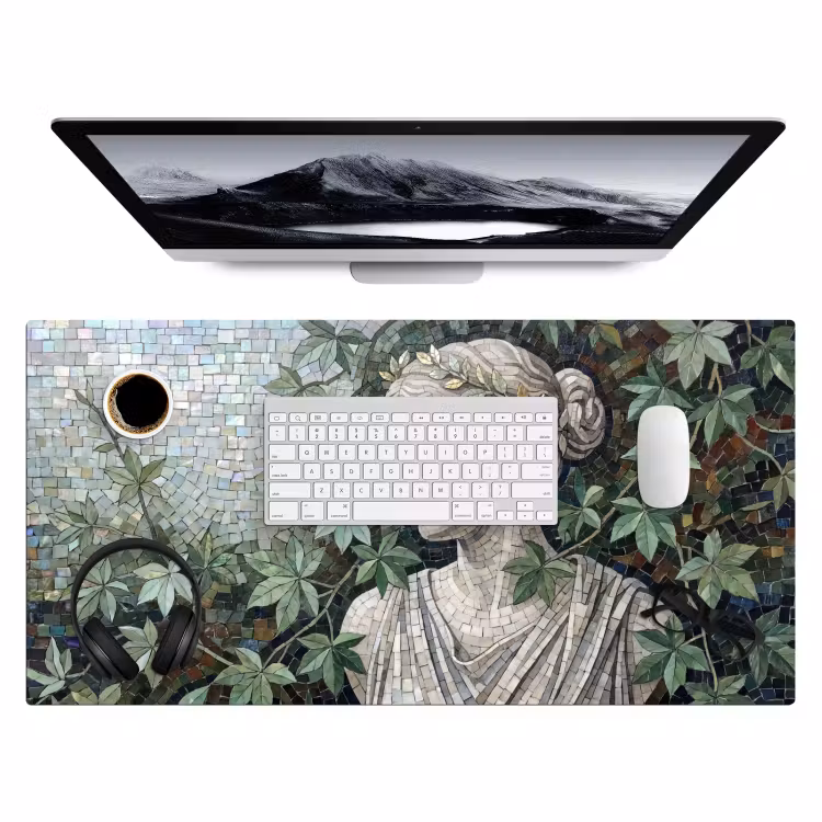 Bureau onderlegger - Vrouw - Klassiek - Mozaiëk - Natuur - Groen — 4