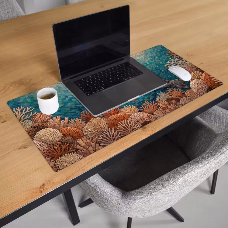 Bureau onderlegger - Zeehond - Mozaïek - Onderwater - Dieren - Blauw — 3