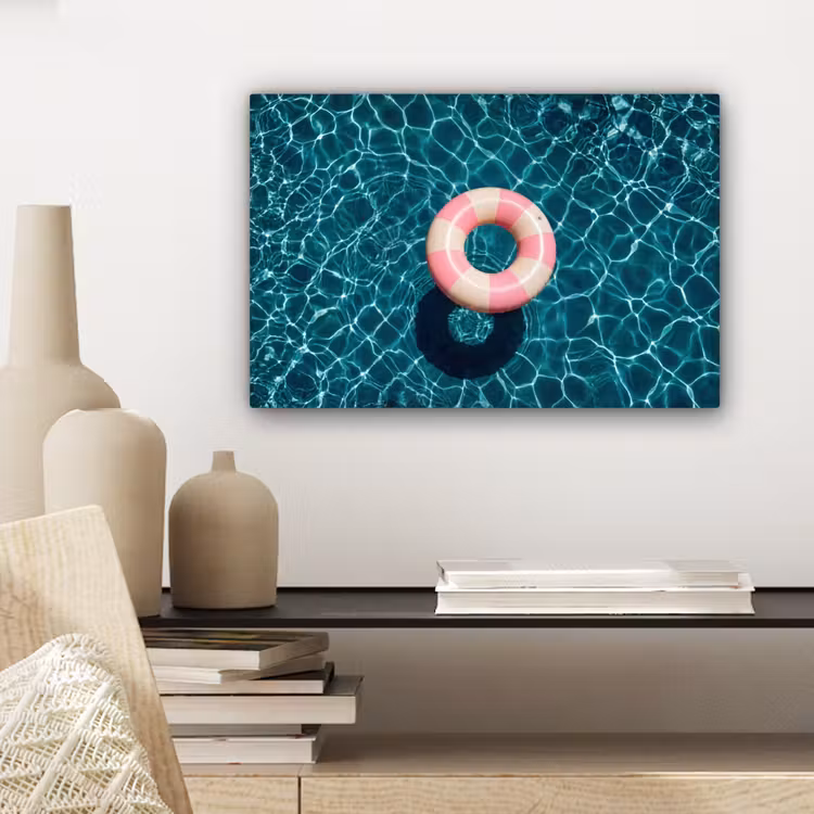 Canvas schilderij - Drijvend - Zwemband - Water — 5
