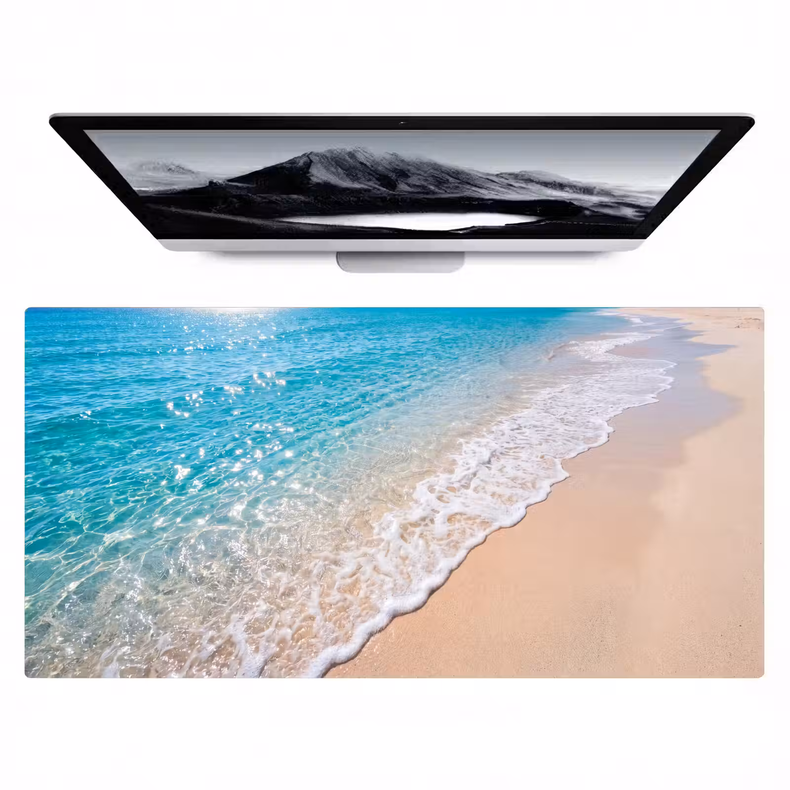 Bureau onderlegger - Strand - Water - Natuur - Blauw - Beige — 1
