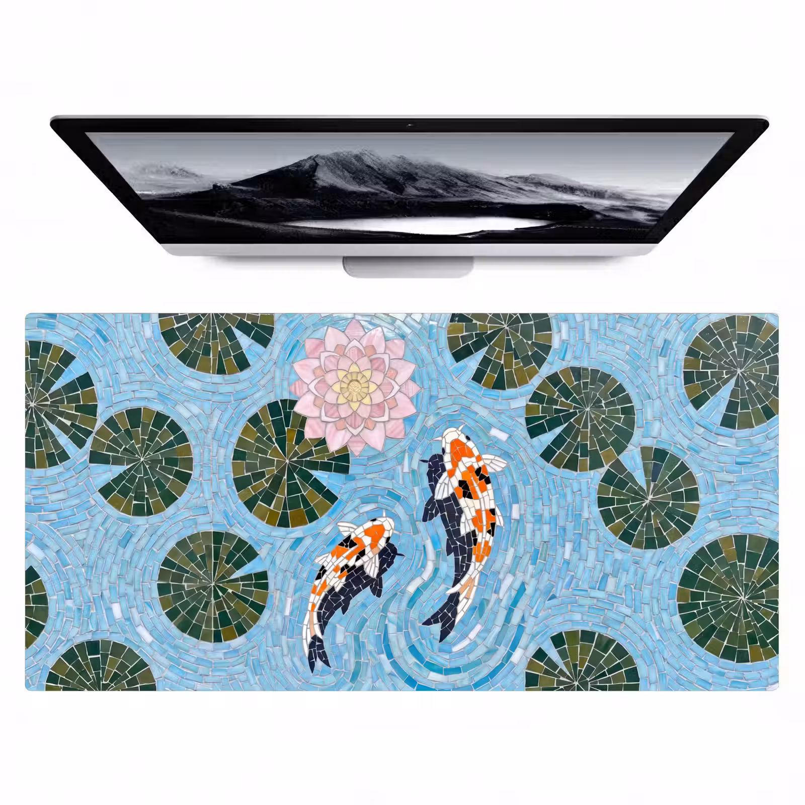 Bureau onderlegger - Vis - Water - Natuur - Mozaïek - Blauw — 1
