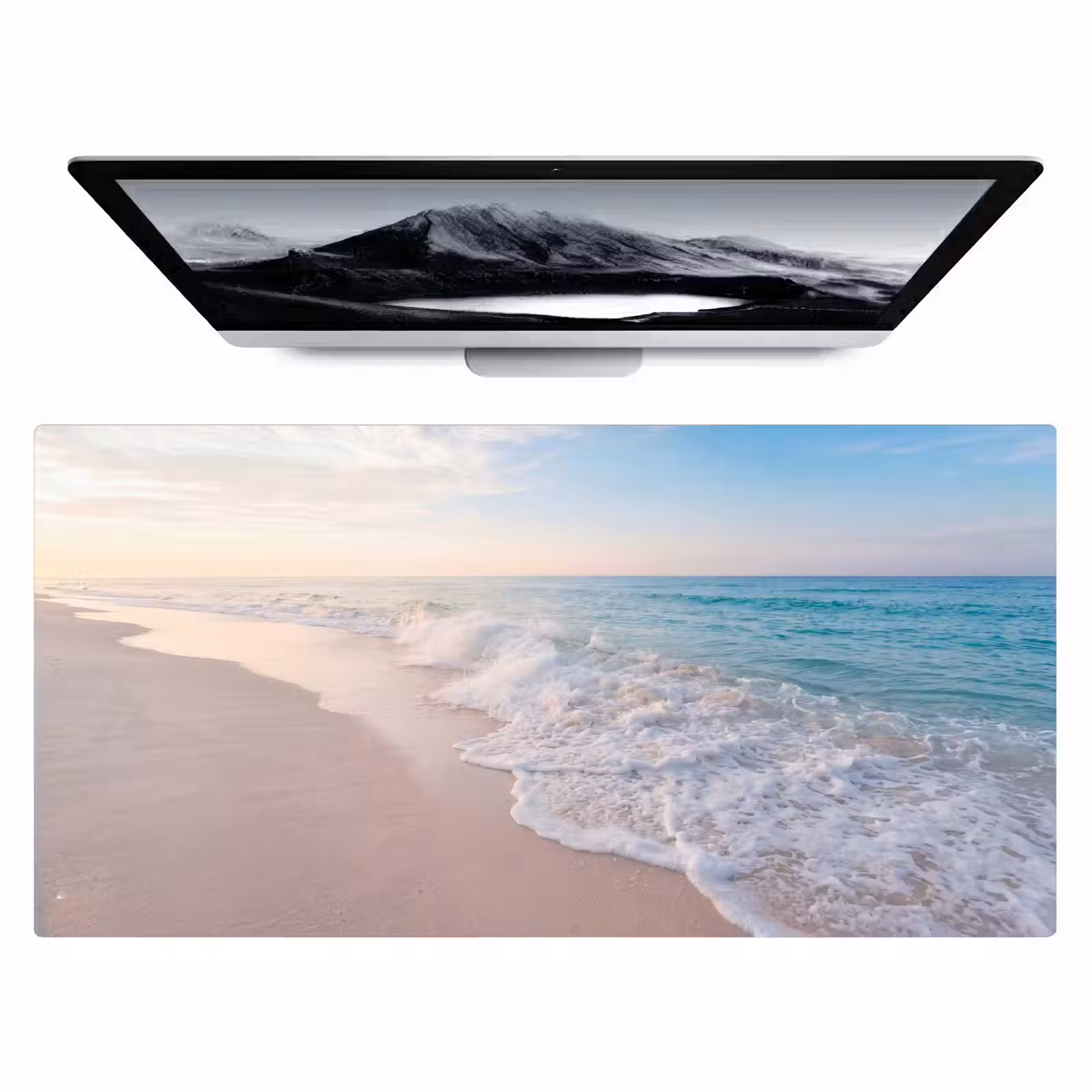 Bureau onderlegger - Zee - Golven - Strand - Natuur - Wit — 1