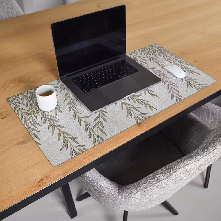 Bureau onderlegger - Planten - Mozaïek - Patroon - Groen - Blauw — 3