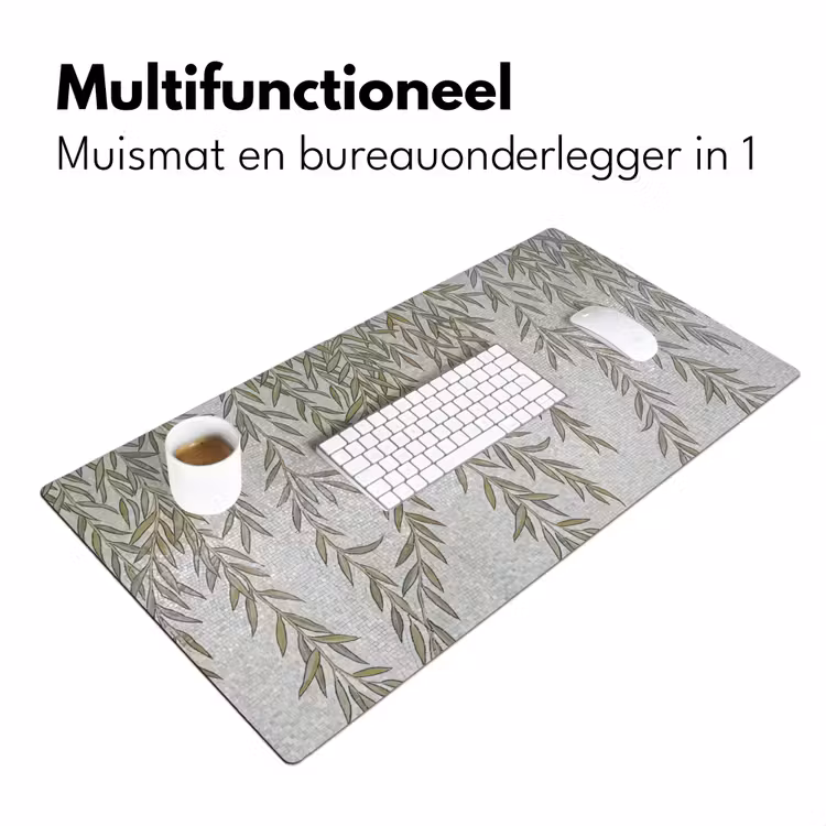 Bureau onderlegger - Planten - Mozaïek - Patroon - Groen - Blauw — 7