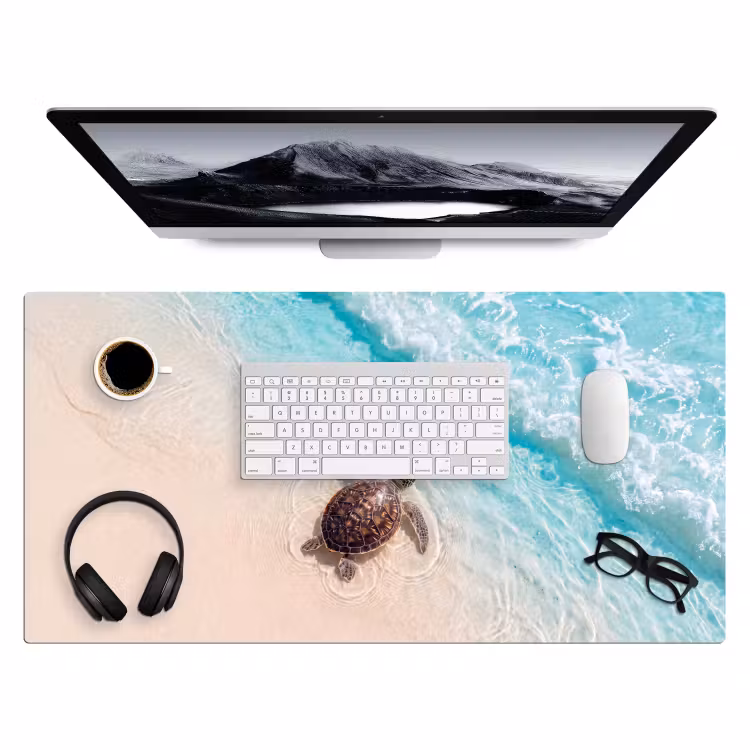 Bureau onderlegger - Schildpad - Helder water - Strand - Dieren - Natuur — 4