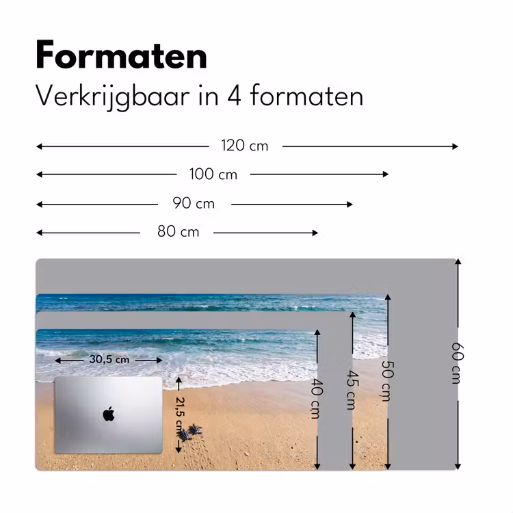 Bureau onderlegger - Schildpad - Jong - Strand - Oceaan - Blauw — 8