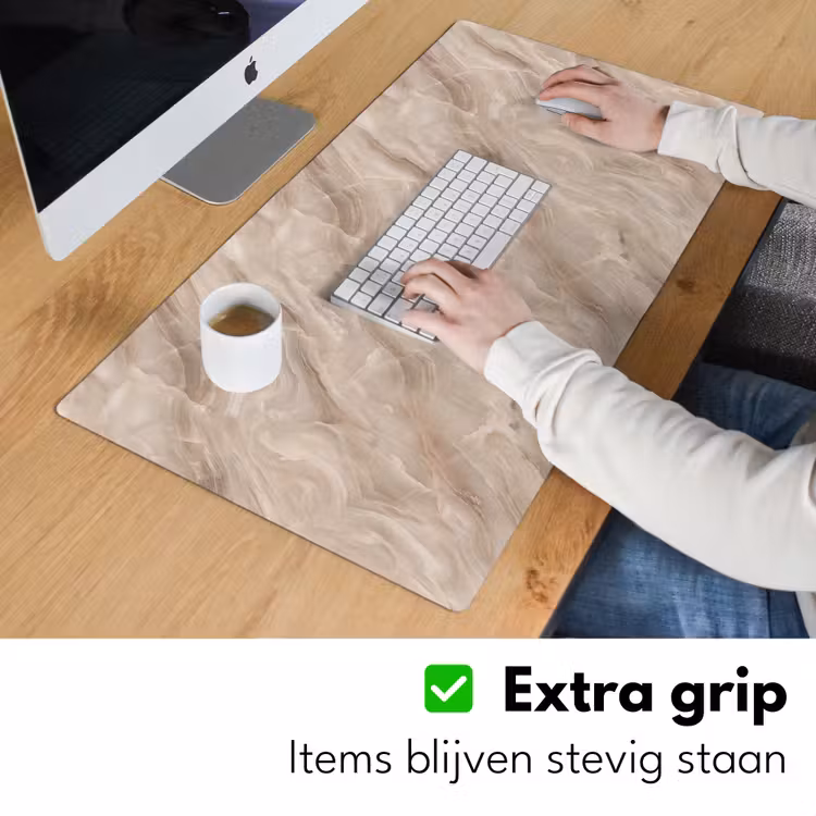 Bureau onderlegger - Steen - Golvend - Abstract - Beige — 6