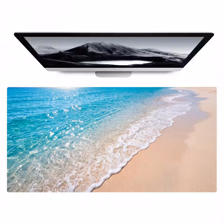 Bureau onderlegger - Strand - Water - Natuur - Blauw - Beige — 1