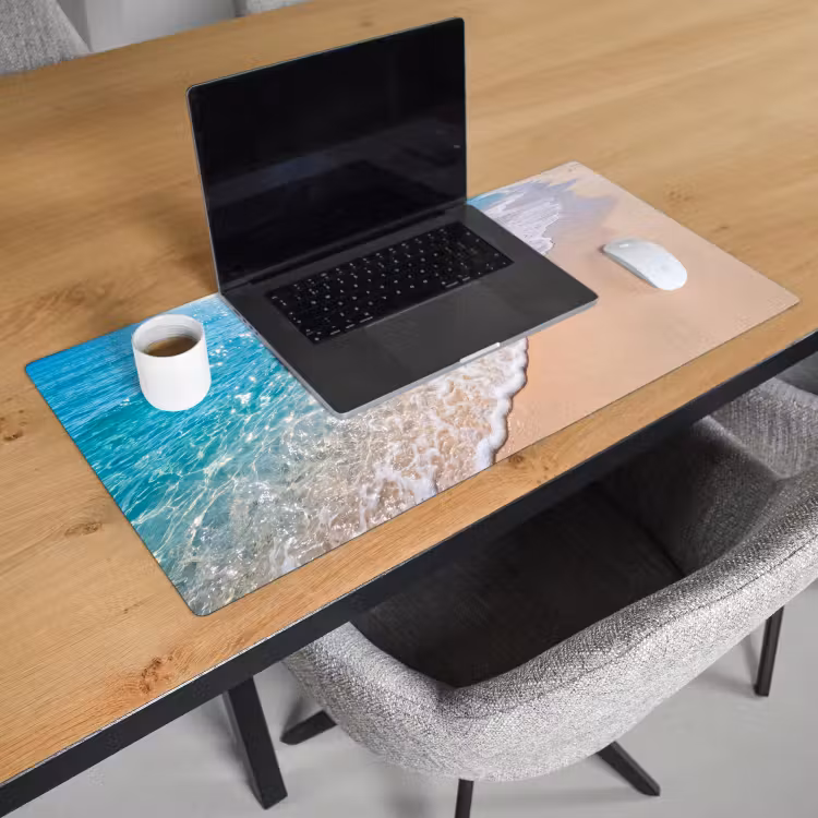 Bureau onderlegger - Strand - Water - Natuur - Blauw - Beige — 3