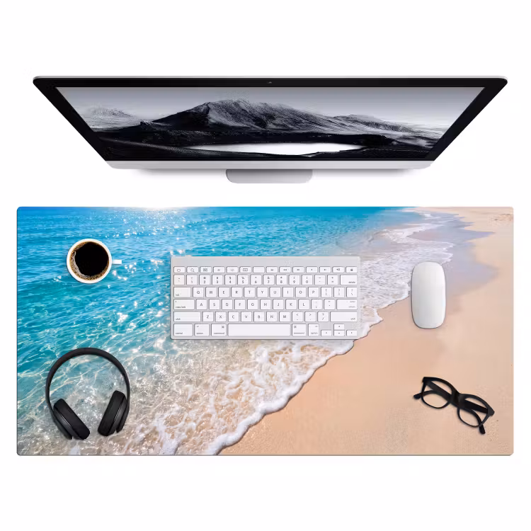 Bureau onderlegger - Strand - Water - Natuur - Blauw - Beige — 4