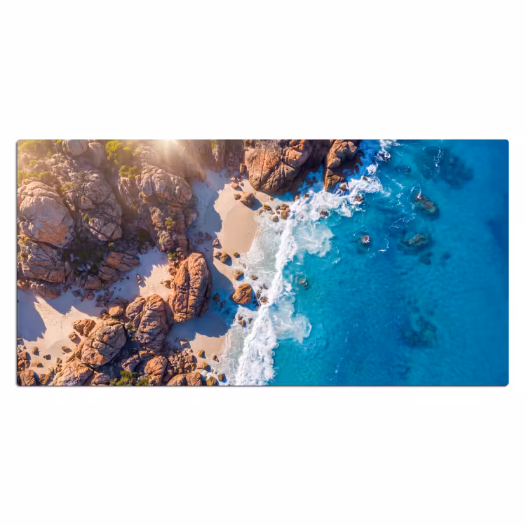 Bureau onderlegger - Strand - Zee - Rotsen - Natuur - Blauw — 2