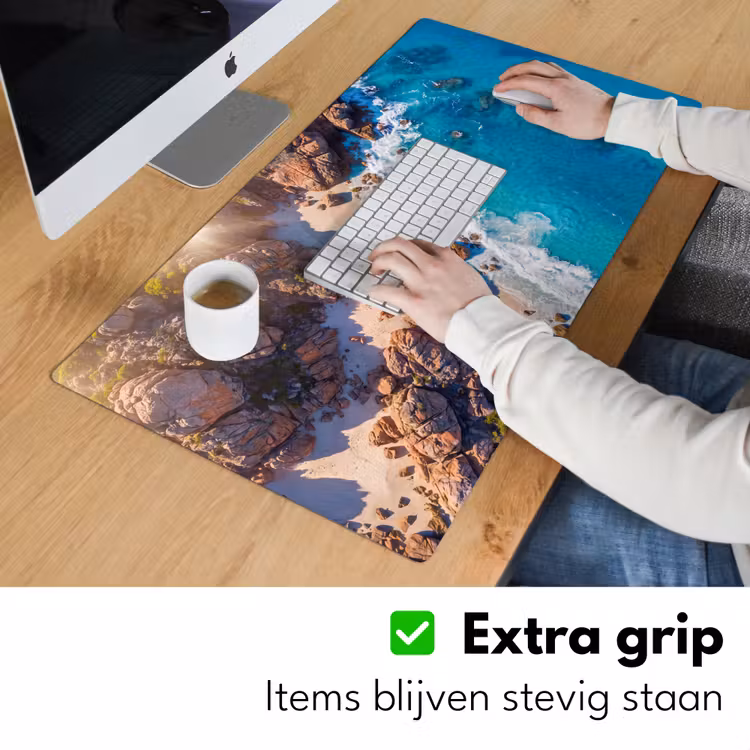 Bureau onderlegger - Strand - Zee - Rotsen - Natuur - Blauw — 6