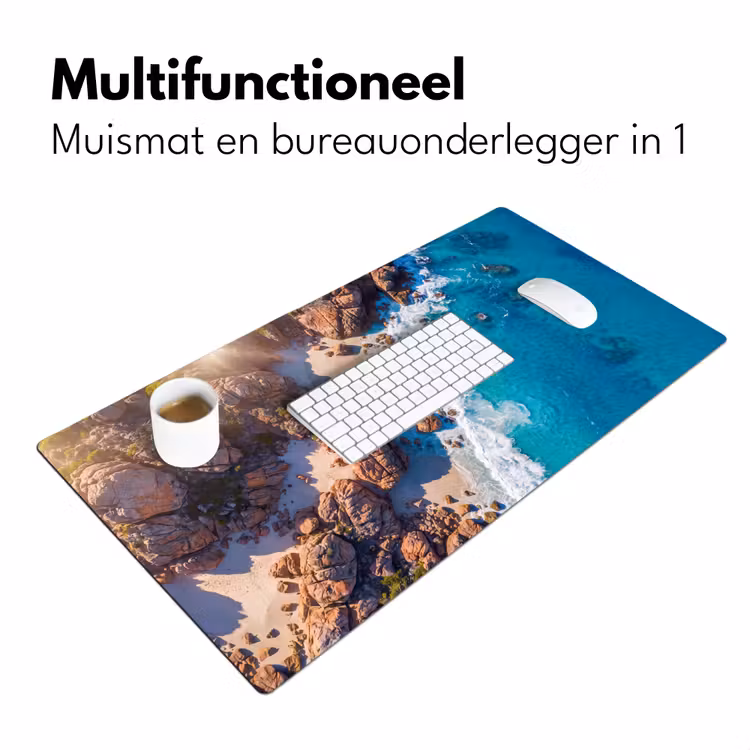 Bureau onderlegger - Strand - Zee - Rotsen - Natuur - Blauw — 7