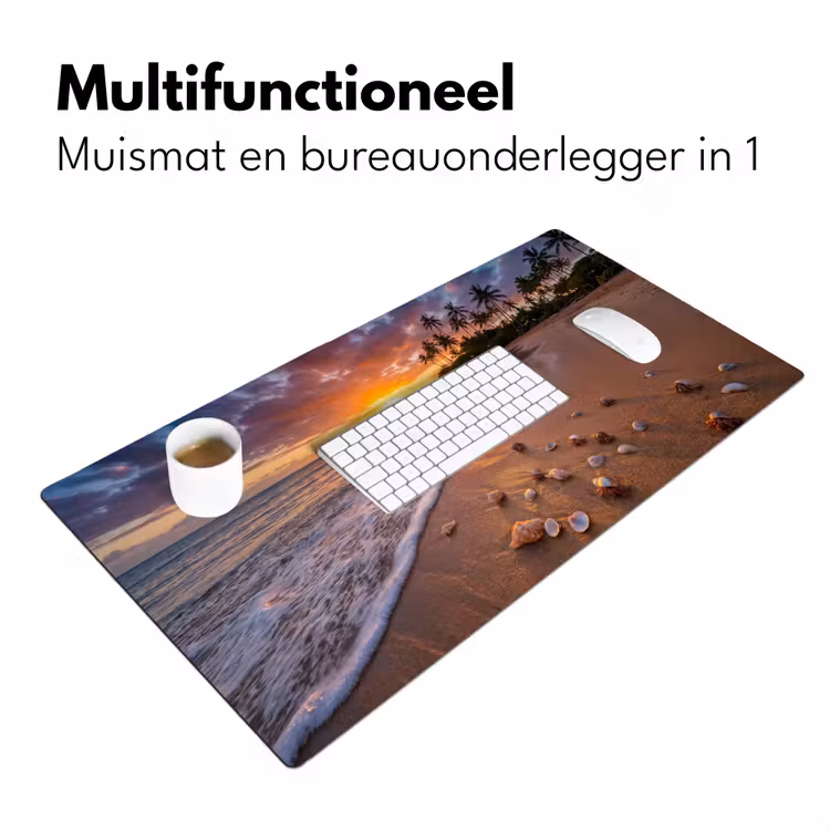 Bureau onderlegger - Strand - Zonsondergang - Palmbomen - Natuur - Oranje — 7