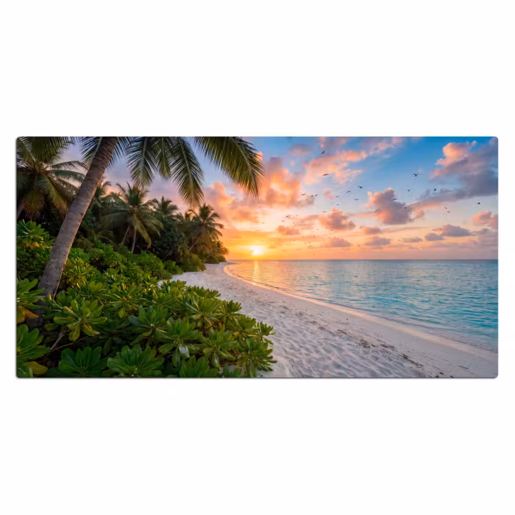 Bureau onderlegger - Strand - Zonsondergang - Palmbomen - Tropisch - Natuur — 2